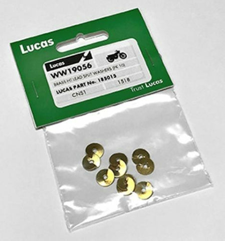 Genuine Lucas Brass HT Lead washers for the Lucas Clip on Pick Ups Pack of 10