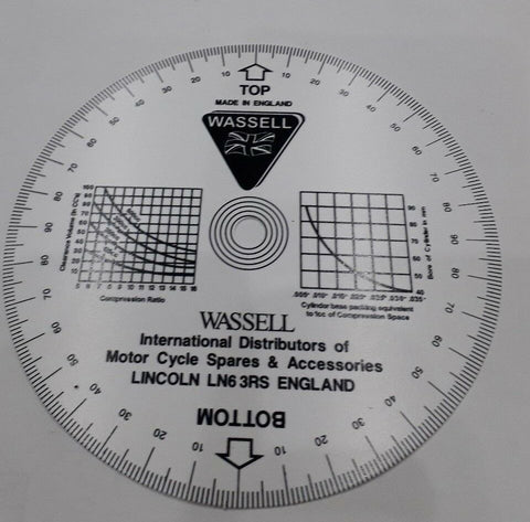 WASSELL ENGINE AND CAM TIMING DISC WHITE