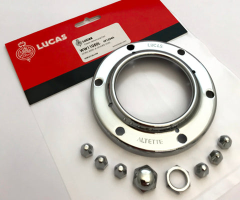 Lucas Chrome Altette Horn Replacement Bezel Domed Nuts HF1234A BSA NORTON TRIUMPH