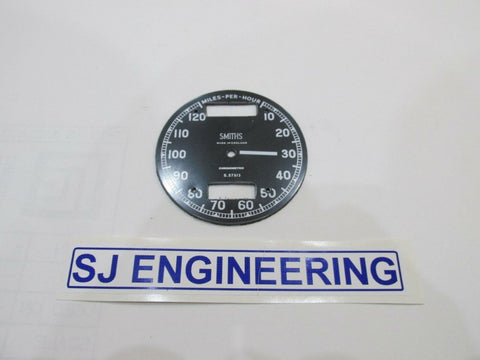 Replacement Smiths Speedo Face 0-120 mph Chronometric